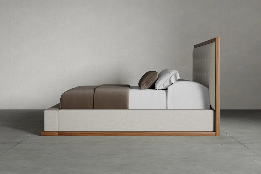 Kellen Bed by Viesso, showing kellen bed in live shot.