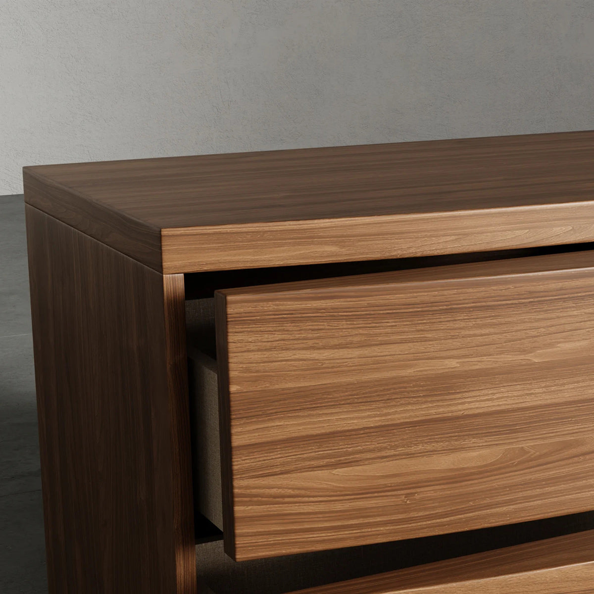 Kellen Nightstand by Viesso, showing closeup view of kellen nightstand in live shot.