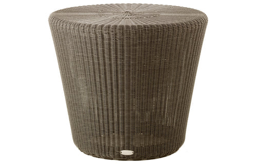 Kingston Footstool by Cane-Line - Small Side Table/Footstool, Mocca Fiber Weave, No Cushion.