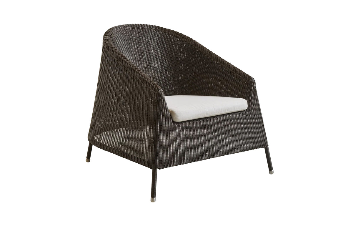 Kingston Lounge Chair by Cane-Line - Mocca Fiber Weave, White Natte.