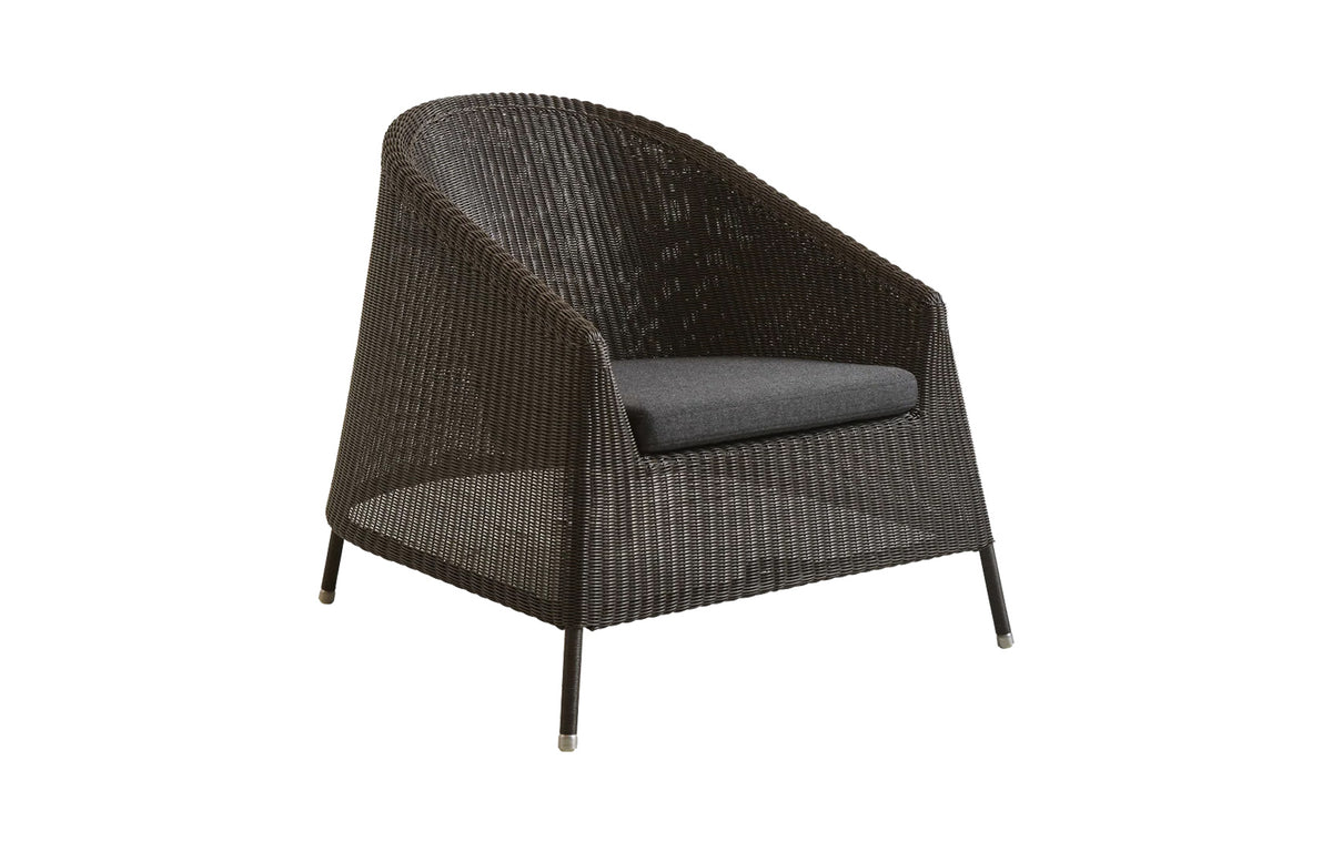Kingston Lounge Chair by Cane-Line - Mocca Fiber Weave, Black Natte.