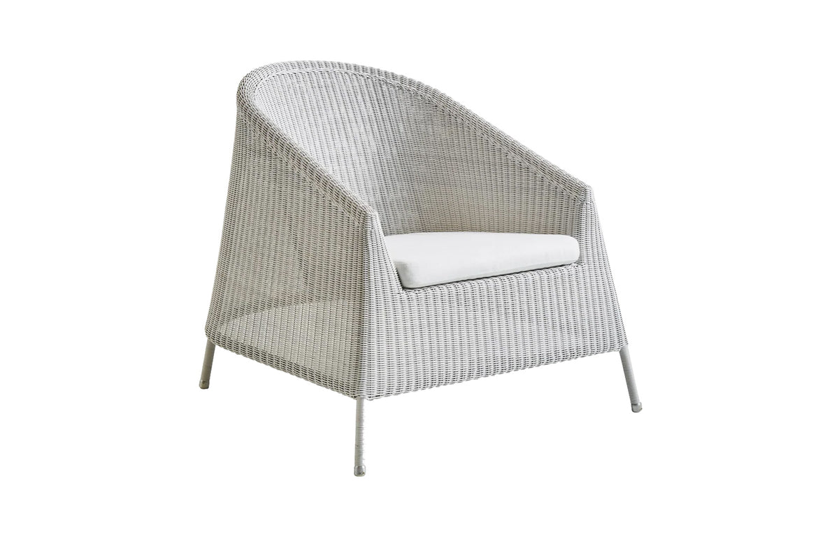Kingston Lounge Chair by Cane-Line - White Grey Fiber Weave, White Natte.