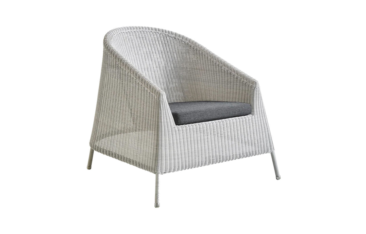 Kingston Lounge Chair by Cane-Line - White Grey Fiber Weave, Black Natte.