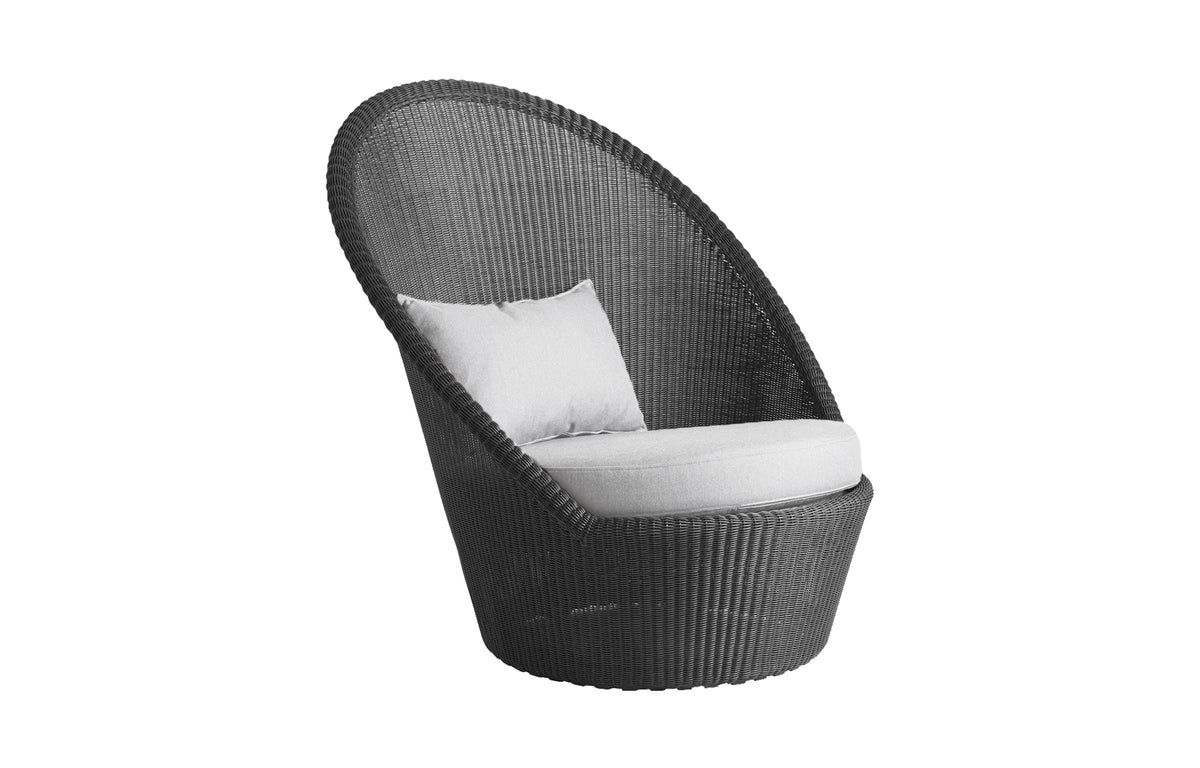 Kingston Sunchair with Wheels by Cane-Line - Graphite Fiber Weave *, Light Grey Natte Set.