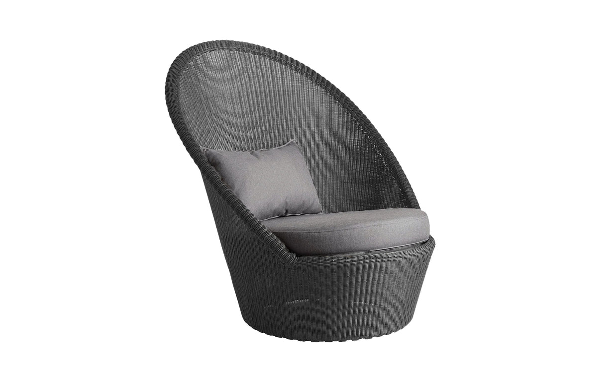 Kingston Sunchair with Wheels by Cane-Line - Graphite Fiber Weave *, Taupe Natte Set.