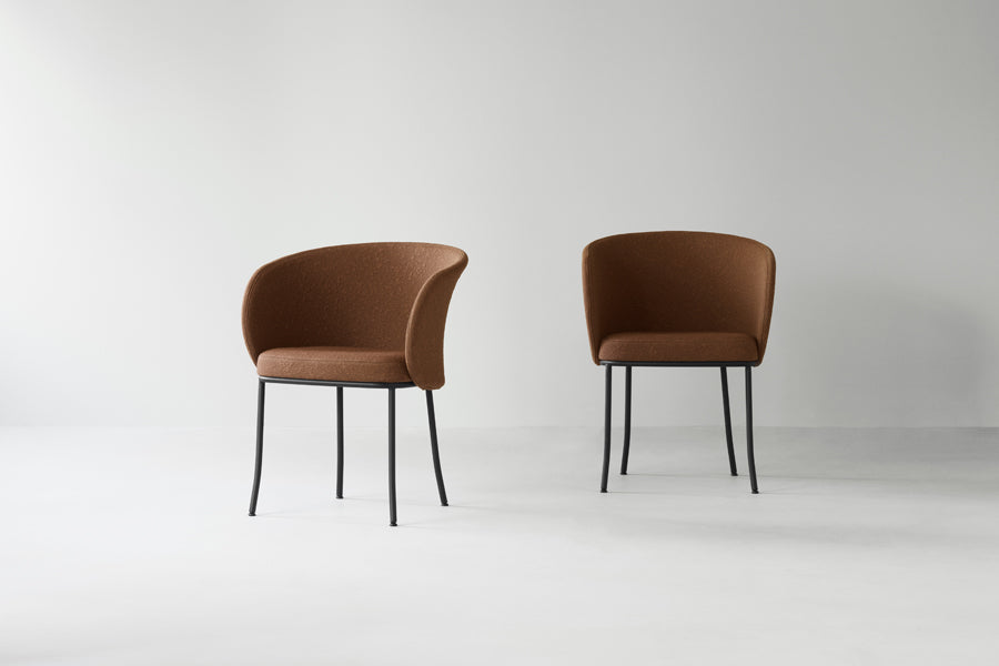 Knit Armchair by Normann Copenhagen, showing knit armchairs in live shot.