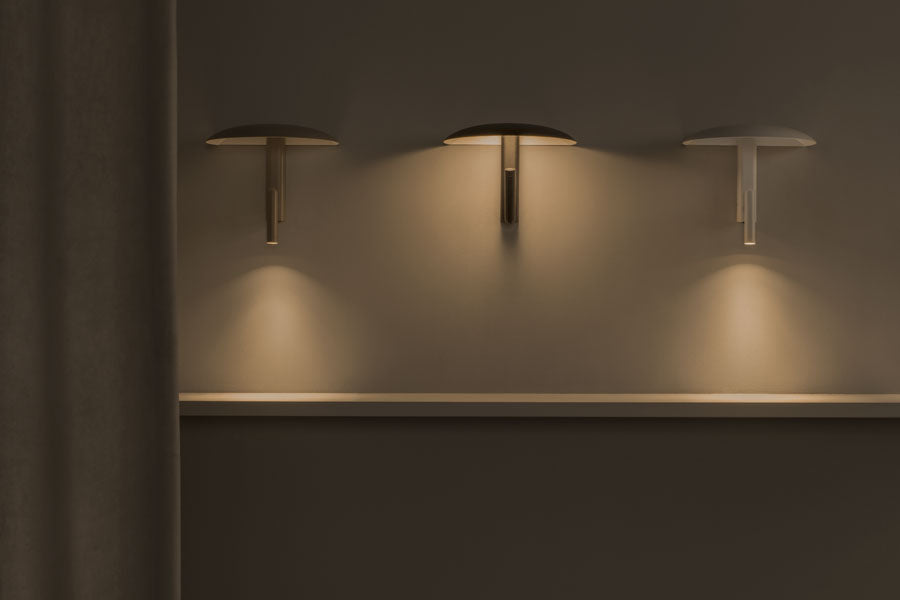 Konoha Wall Light by Marset, showing konoha wall lights in live shot.