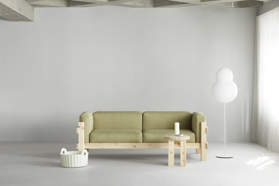 Kube Sofa by Normann Copenhagen, showing kube sofa in live shot.