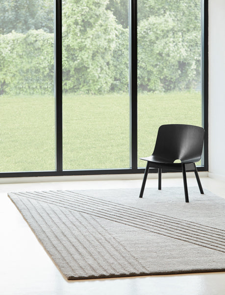 Kyoto Rug by Woud, showing kyoto rug on the floor in live shot.