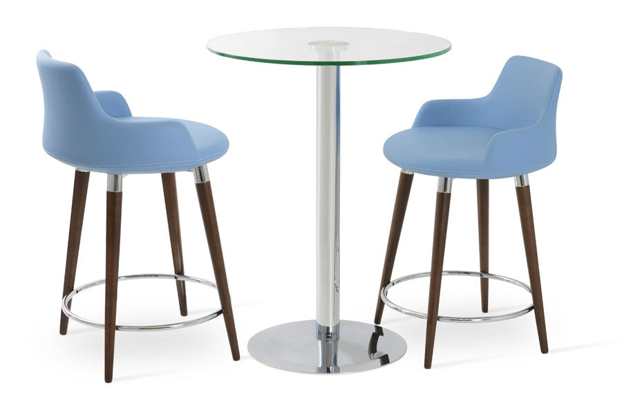 Lady Glass Bar/Counter Table by SohoConcept, showing lady glass bar/ounter table with chairs.