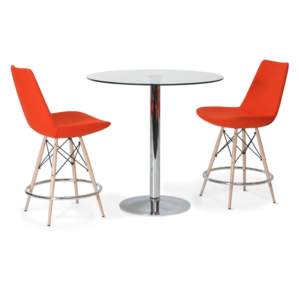 Lady Glass Bar/Counter Table by SohoConcept, showing lady glass bar/ounter table with chairs.