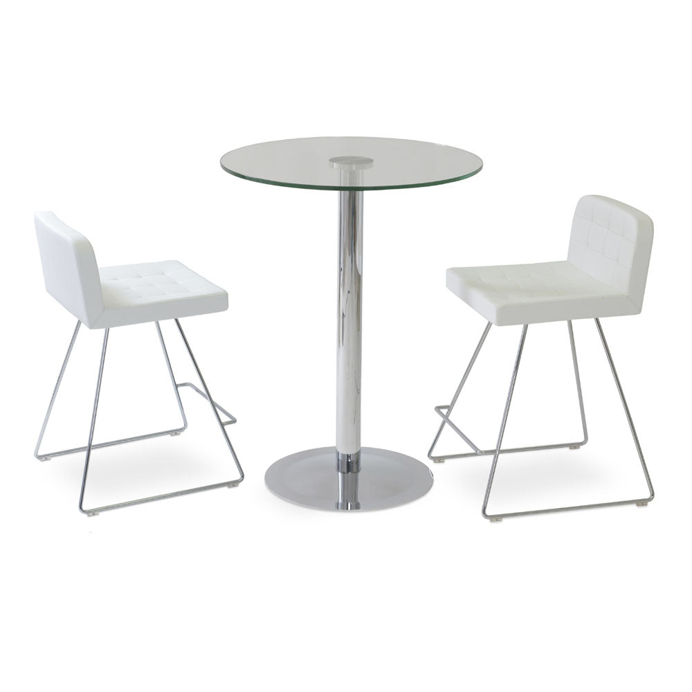 Lady Glass Bar/Counter Table by SohoConcept, showing lady glass bar/ounter table with chairs.
