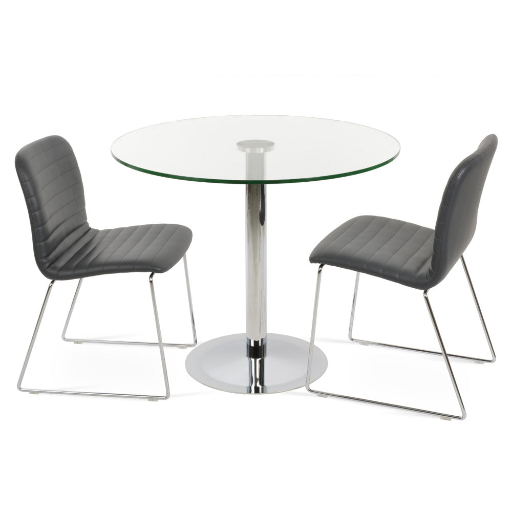 Lady Glass Dining Table by SohoConcept, showing lady glass dining table with chairs.