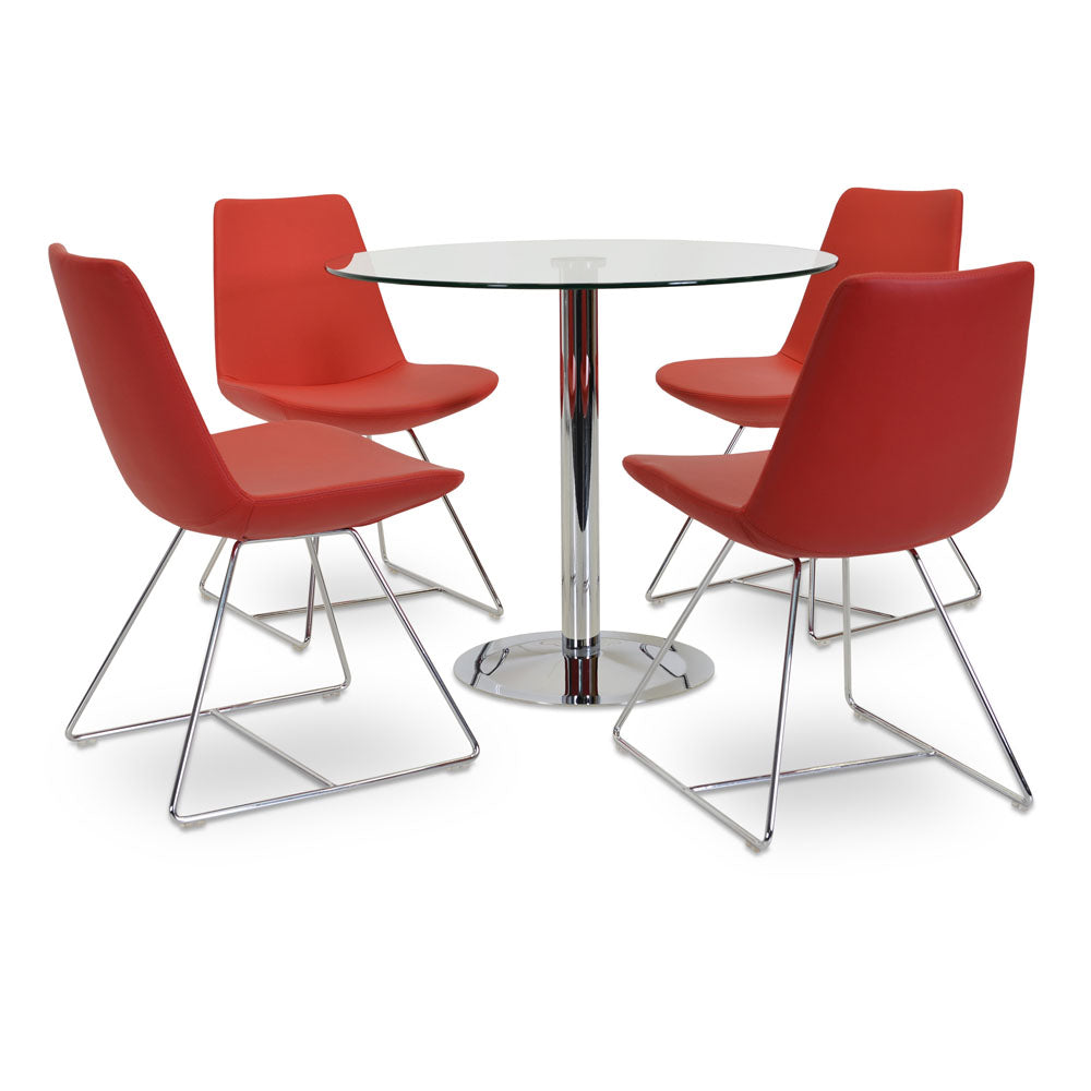 Lady Glass Dining Table by SohoConcept, showing lady glass dining table with chairs.