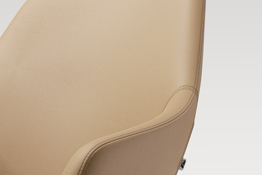 Lamy Metal Lounge Chair w/Headrest by B&T, showing closeup view of lamy metal lounge chair w/headrest in live shot.