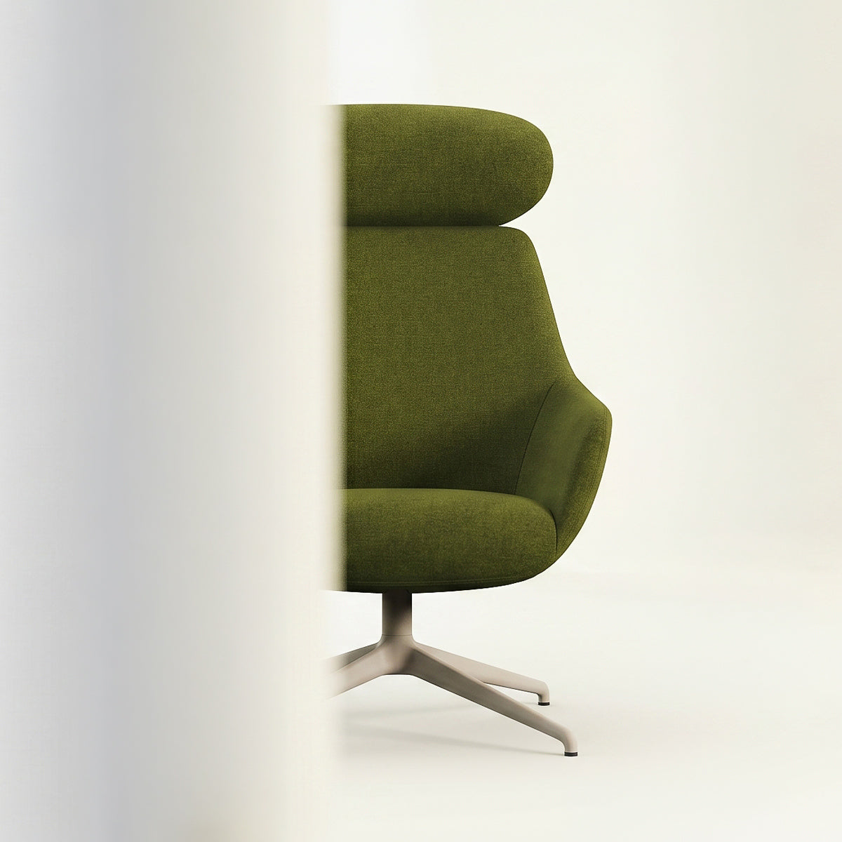 Lamy Metal Lounge Chair w/Headrest by B&T, showing lamy metal lounge chair w/headrest in live shot.