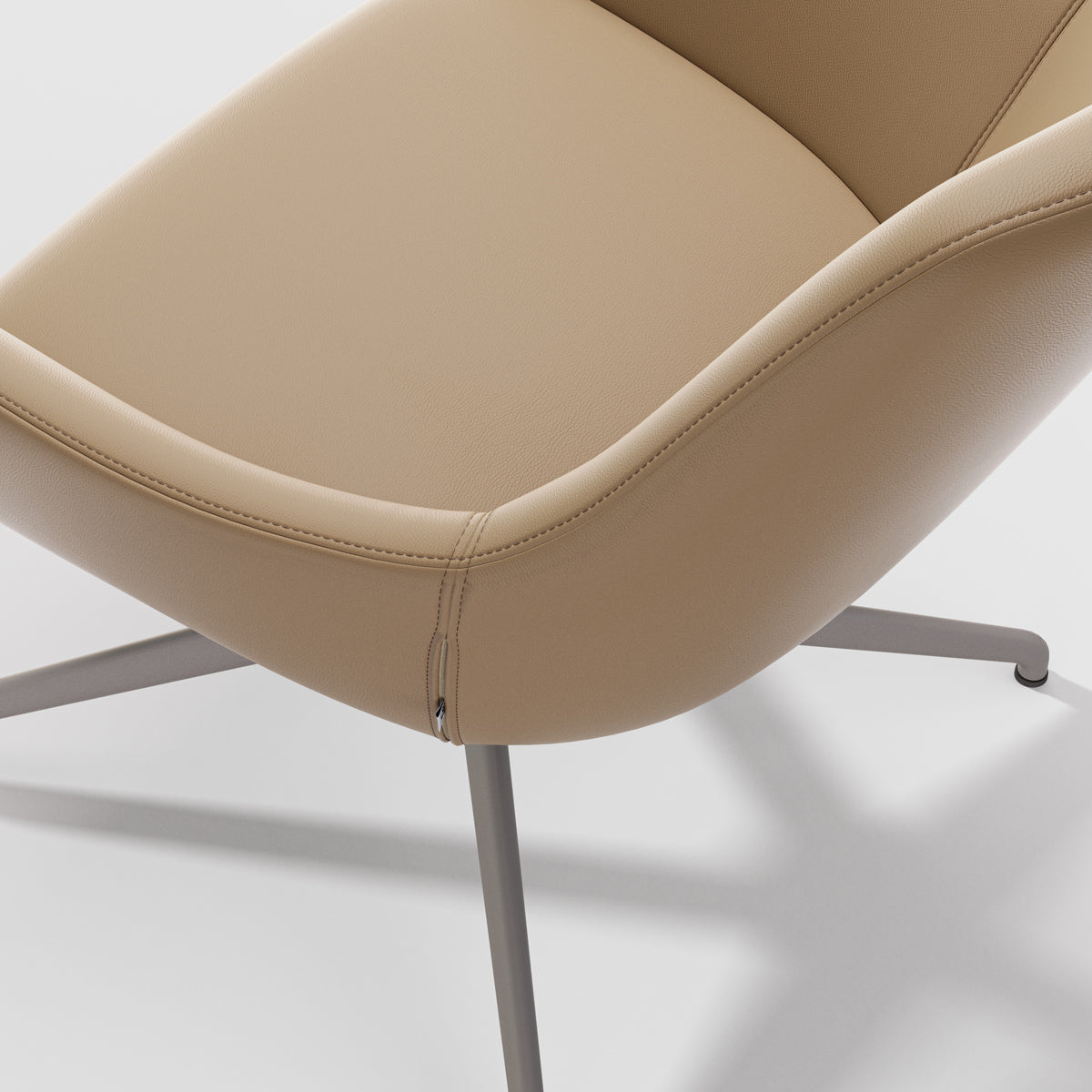 Lamy Metal Lounge Chair w/Headrest by B&T, showing closeup view of lamy metal lounge chair w/headrest in live shot.