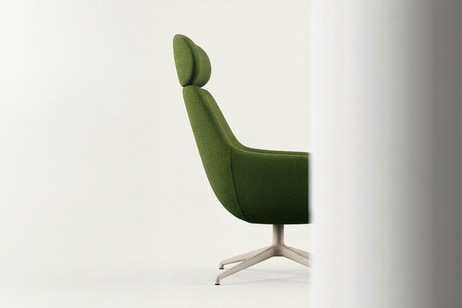 Lamy Metal Lounge Chair w/Headrest by B&T, showing lamy metal lounge chair w/headrest in live shot.