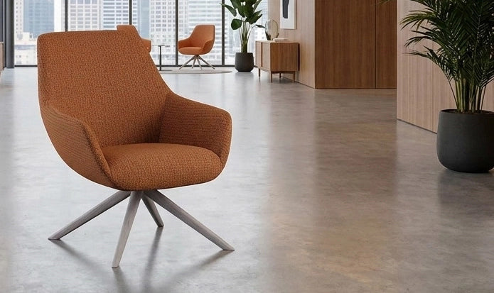 Lamy Wood Lounge Chair by B&T, showing lamy wood lounge chairs in live shot.