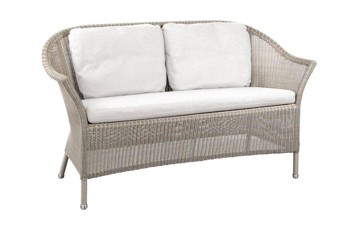 Lansing 2-Seater Sofa by Cane-Line - Taupe Fiber Weave, White Natte Seat/Back Set.