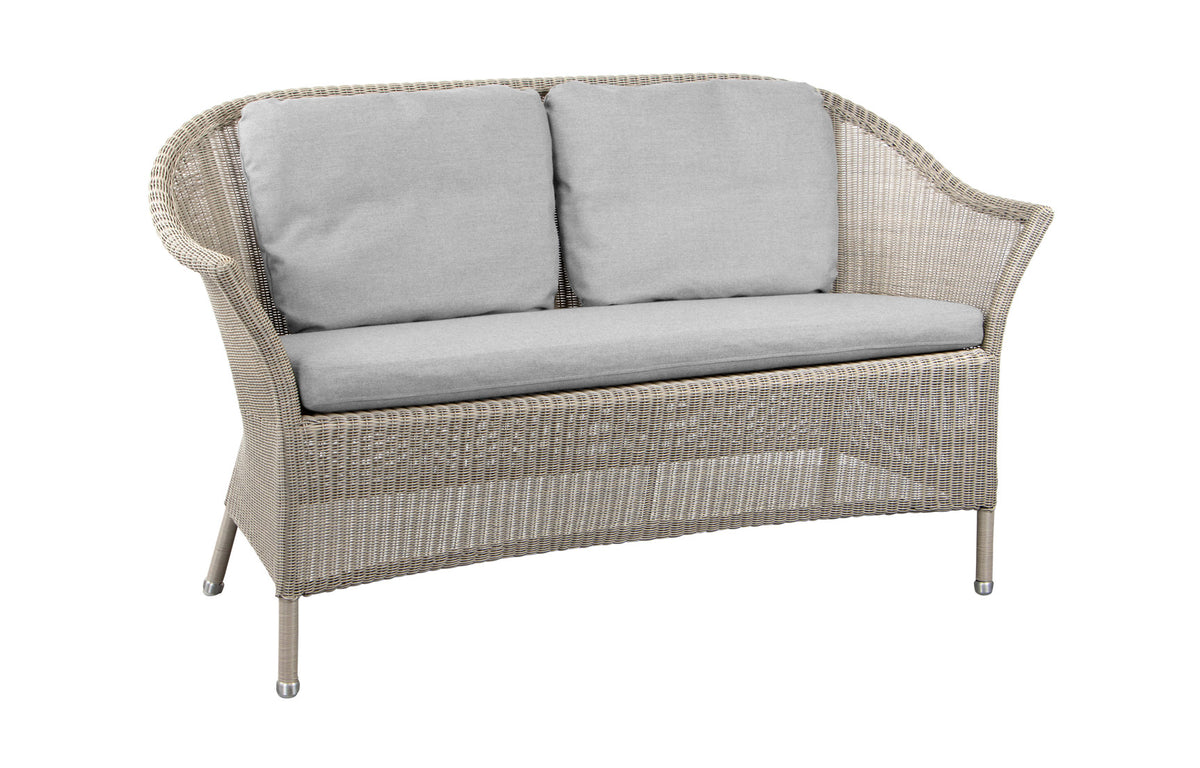 Lansing 2-Seater Sofa by Cane-Line - Taupe Fiber Weave, Light Grey Natte Seat/Back Set.