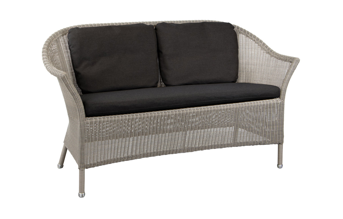 Lansing 2-Seater Sofa by Cane-Line - Taupe Fiber Weave, Black Natte Seat/Back Set.