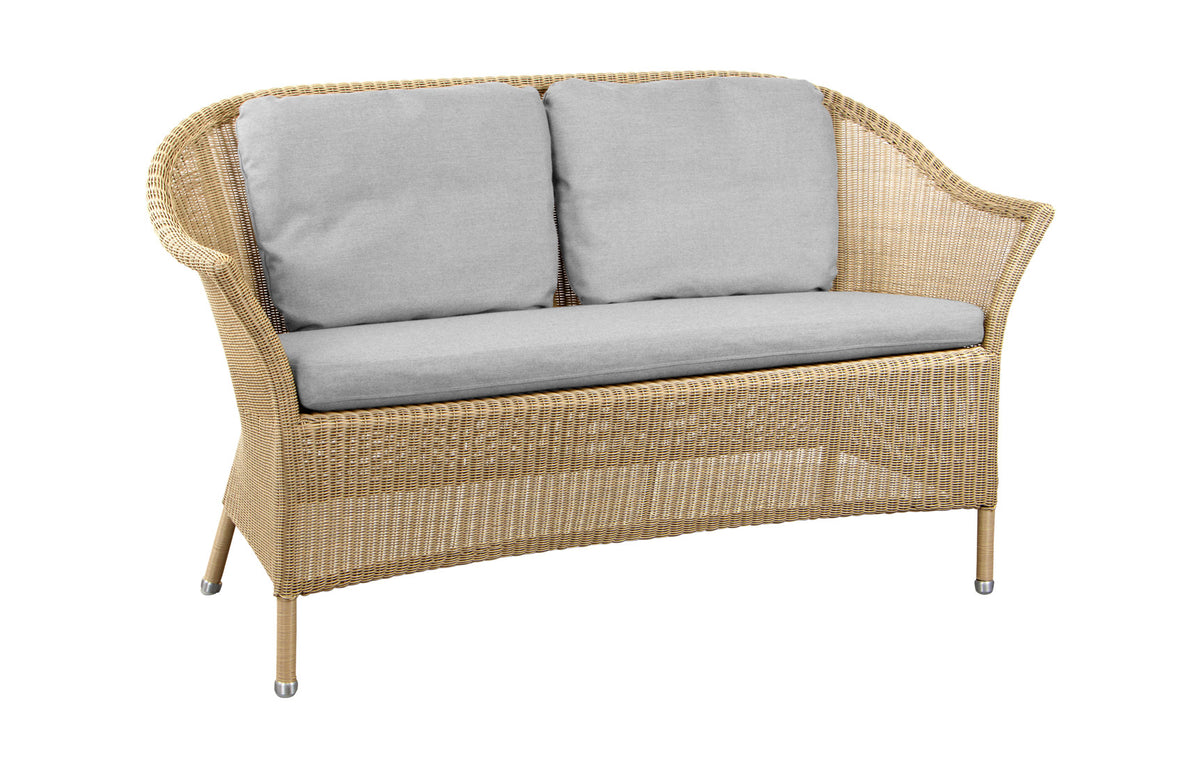 Lansing 2-Seater Sofa by Cane-Line - Natural Fiber Weave, Light Grey Natte Seat/Back Set.