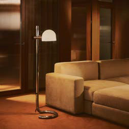 Lauro Floor Lamp by Marset, showing lauro floor lamp in live shot.