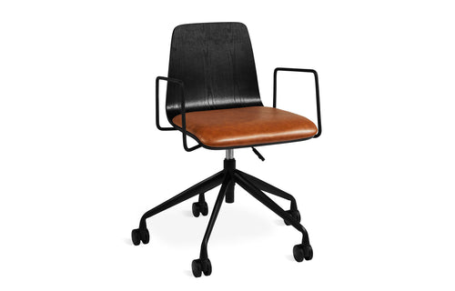 Lecture Task Chair by Gus - Ash Black with Vinyl Bruno Black.