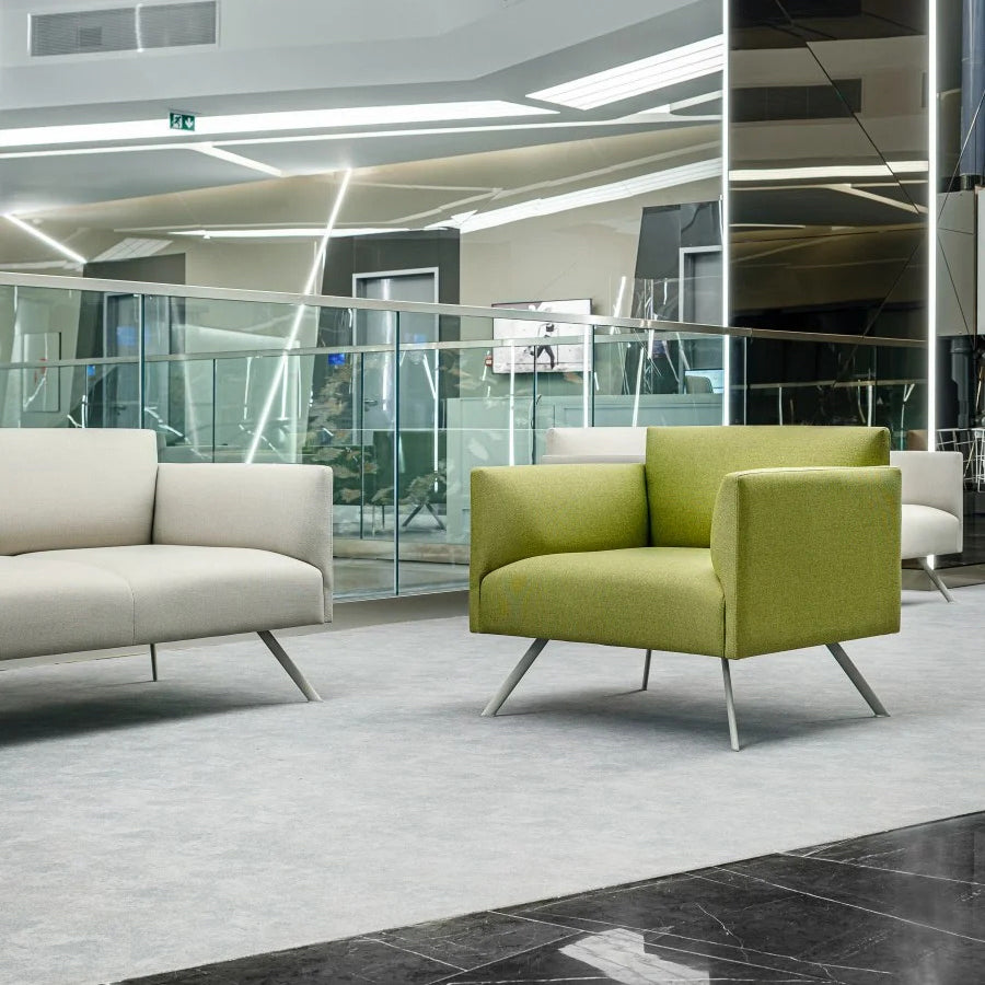 Led Lounge Armchair by B&T, showing led lounge armchair in live shot.