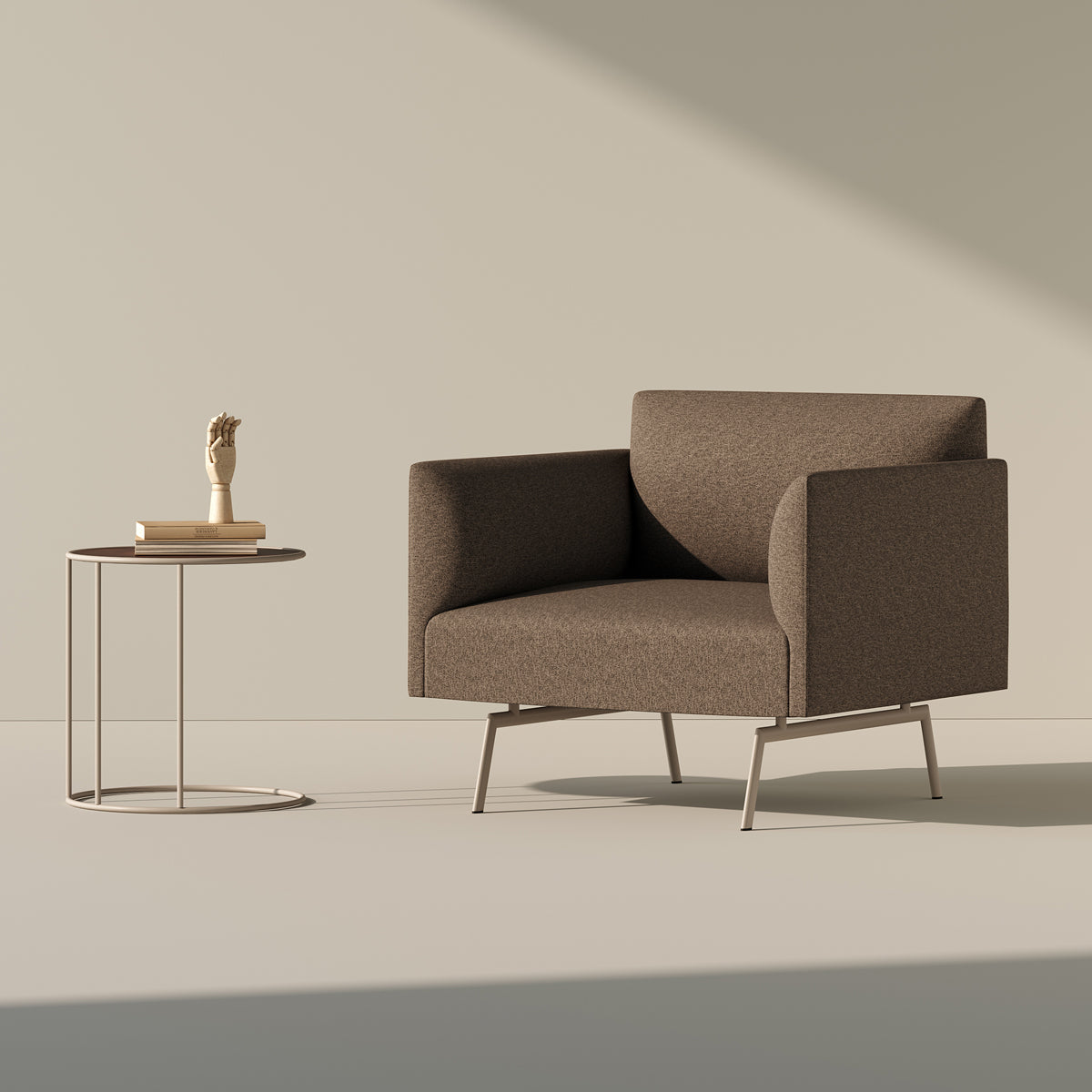 Led Lounge Armchair by B&T, showing led lounge armchair in live shot.