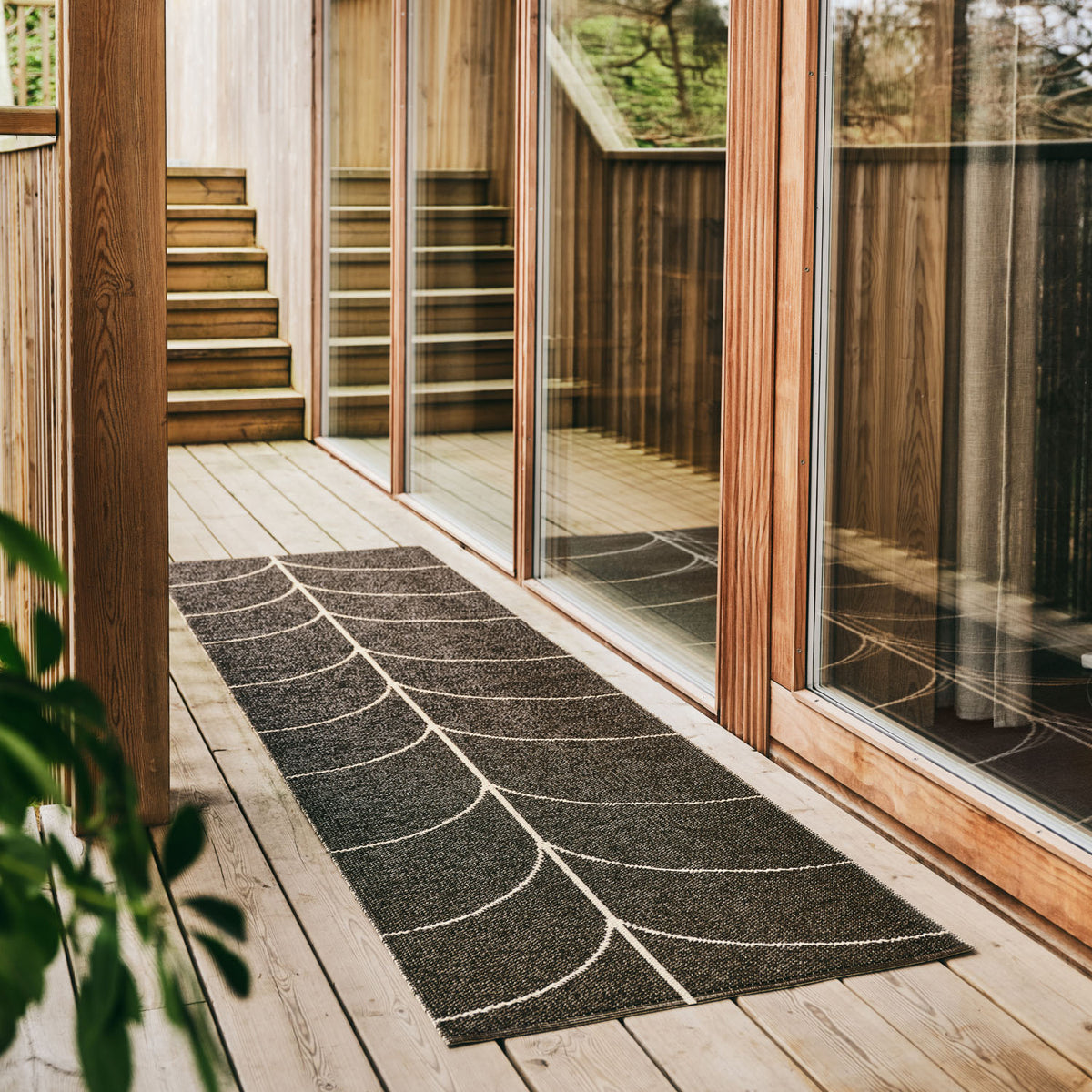 Leif Pine Runner Rug by Pappelina, showing leif pine runner rug in live shot.