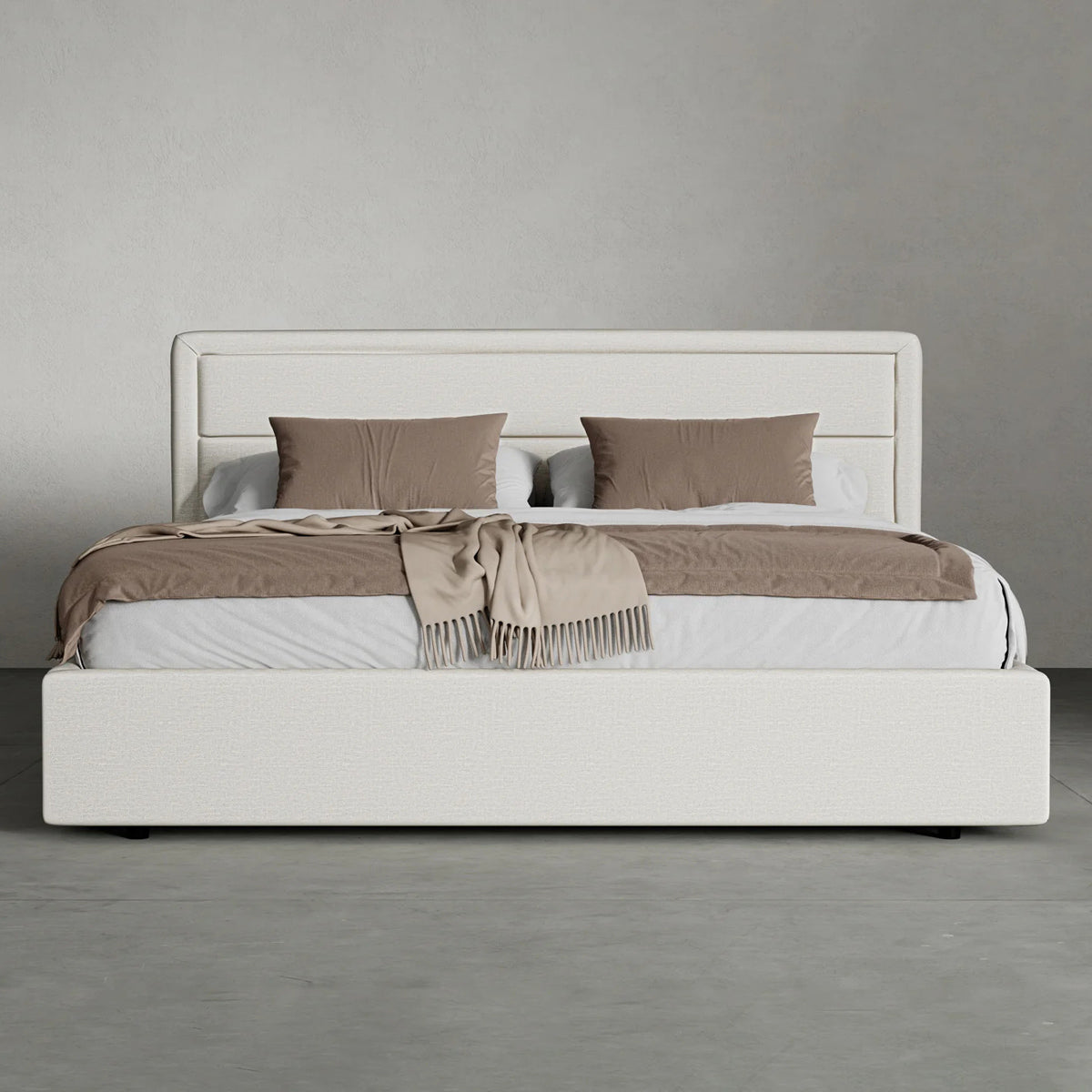 Lenor Bed by Viesso, showing lenor bed in live shot.