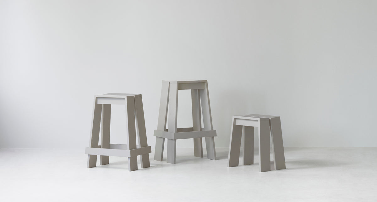 Let Barstool by Normann Copenhagen, showing let barstools in live shot.