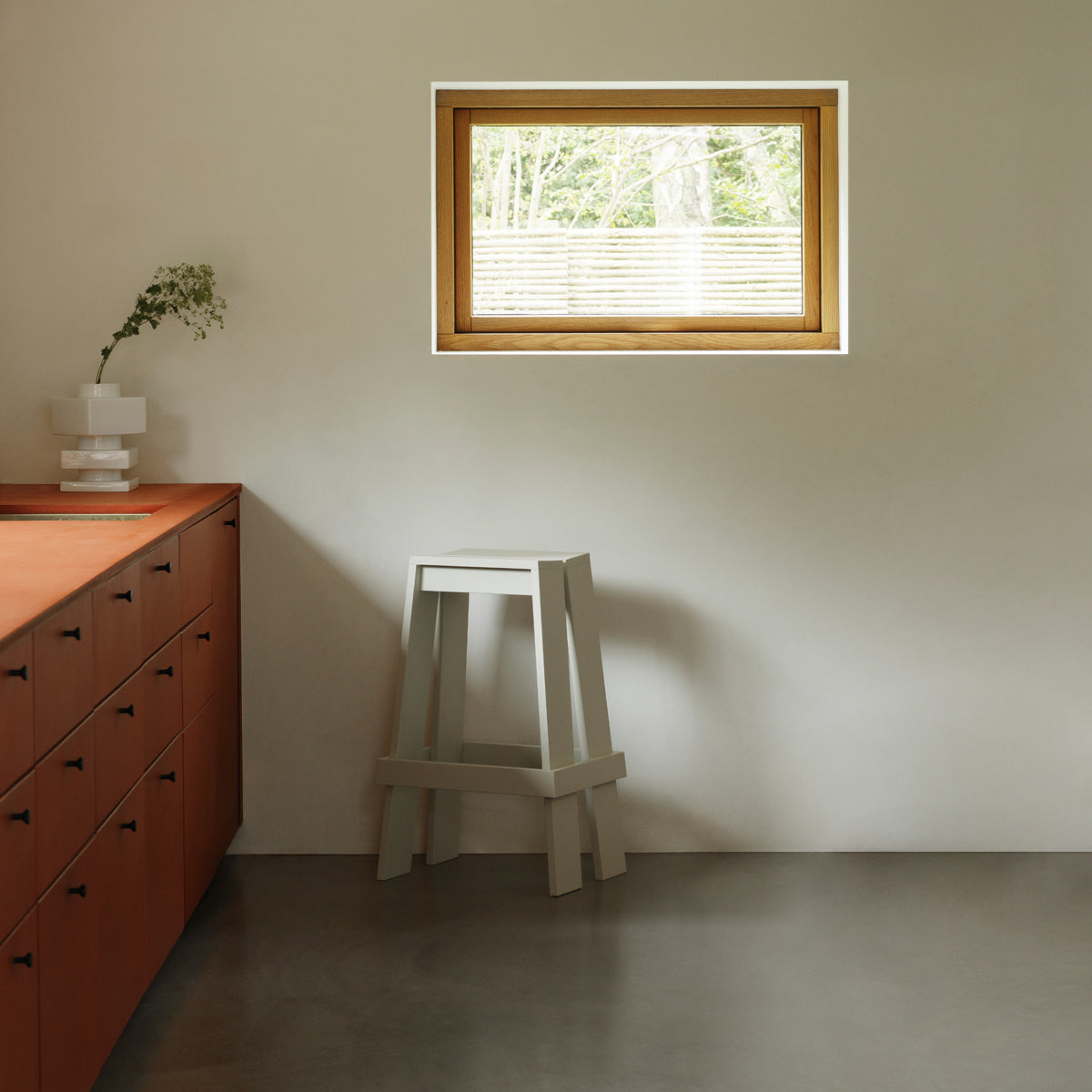 Let Barstool by Normann Copenhagen, showing let barstool in live shot.