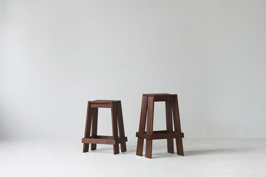 Let Barstool by Normann Copenhagen, showing let barstools in live shot.