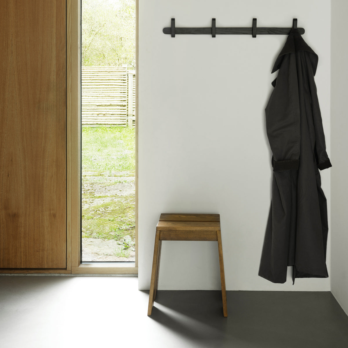 Let Stool by Normann Copenhagen, showing let stool in live shot.