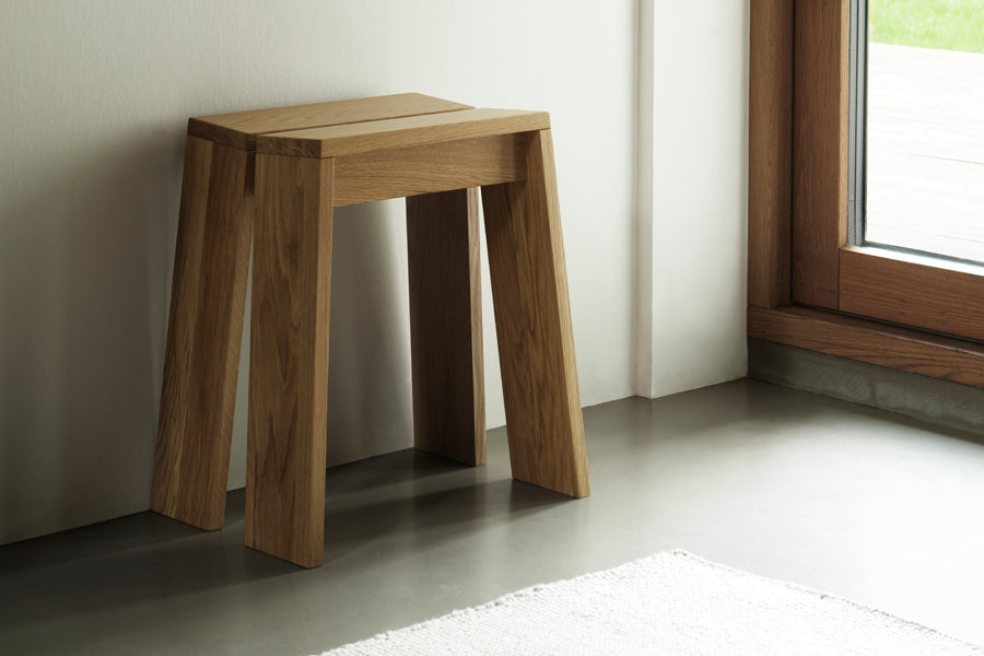 Let Stool by Normann Copenhagen, showing let stool in live shot.