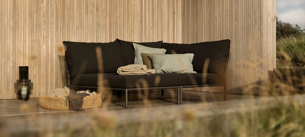 Level 2 Cozy Outdoor Corner Sectional by Houe, showing level 2 cozy outdoor corner sectional in live shot.