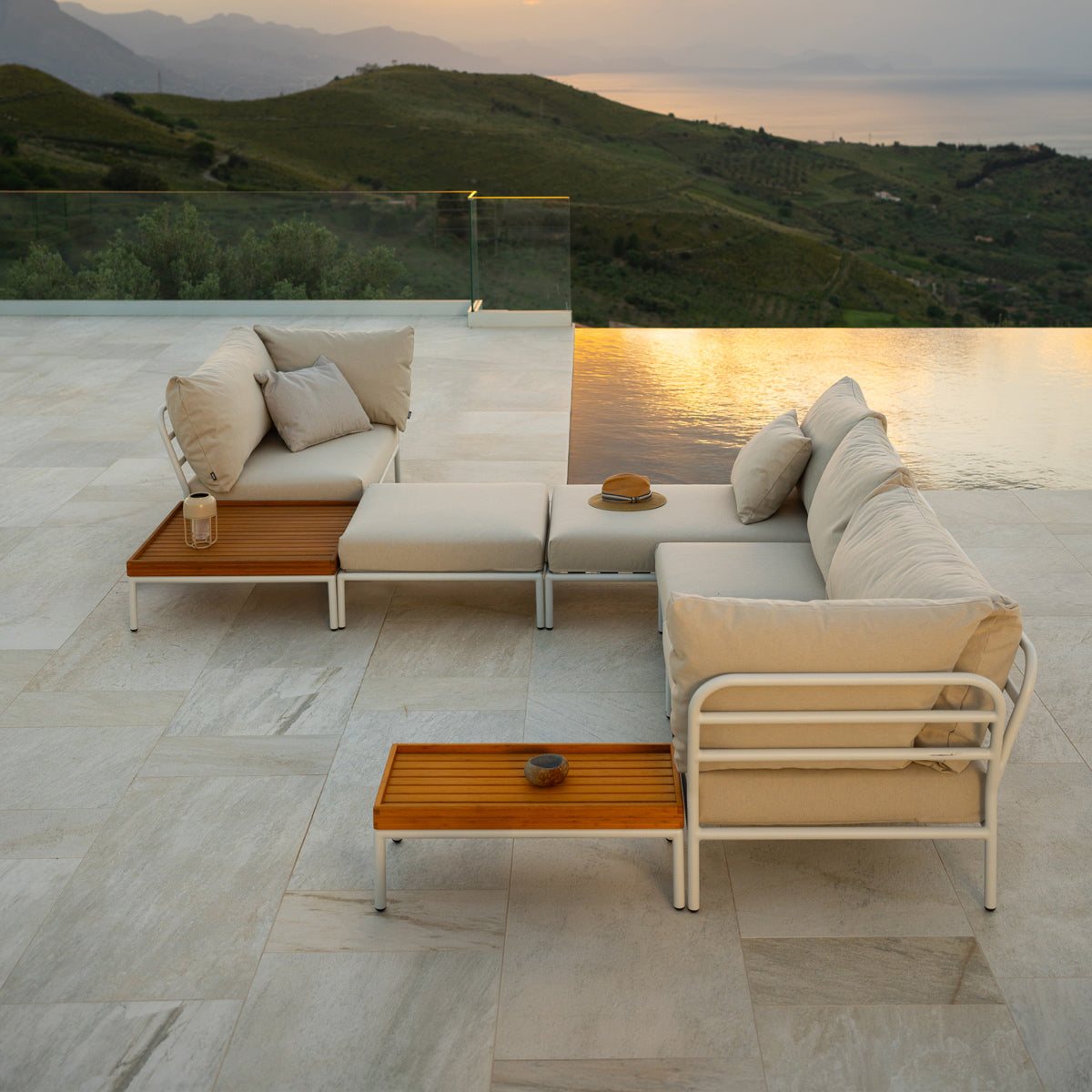 Level 2 Ottoman by Houe, showing level 2 ottoman in live shot.