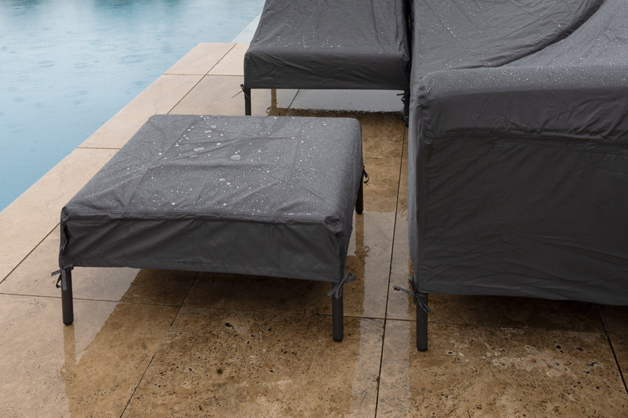 Level 2 Ottoman by Houe, showing cover for level 2 ottoman in live shot.