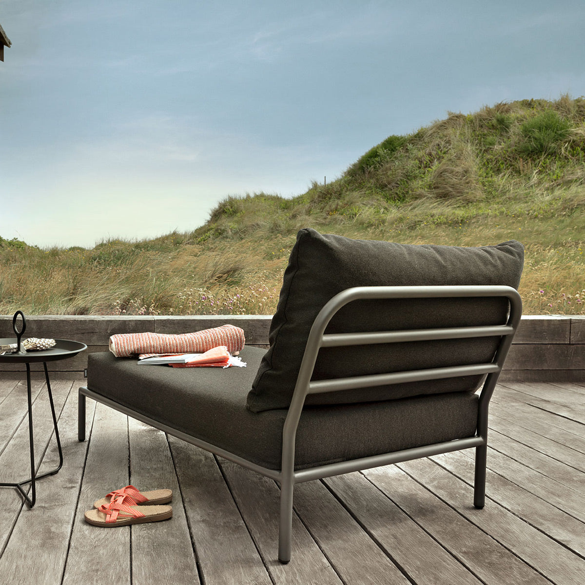 Level 2 Outdoor Chaiselong Lounge Sectional by Houe, showing level 2 outdoor chaiselong lounge sectional in live shot.