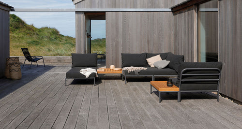 Level 2 Outdoor Lounge Sectional Chair by Houe, showing level 2 outdoor lounge sectional chair in live shot.