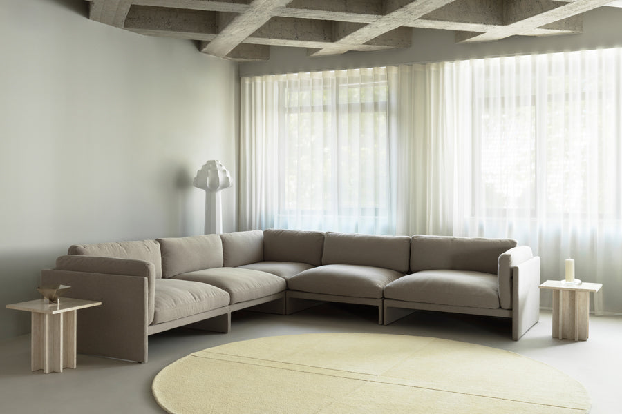 Level Rug by Normann Copenhagen, showing closeup view of level rug in live shot.