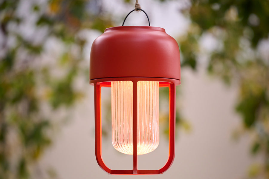 Light No. 1 Portable Outdoor Lamp by Houe, showing light no. 1 portable outdoor lamp in live shot.