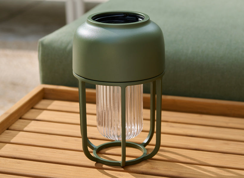 Light No. 1 Portable Outdoor Lamp by Houe, showing light no. 1 portable outdoor lamp in live shot.