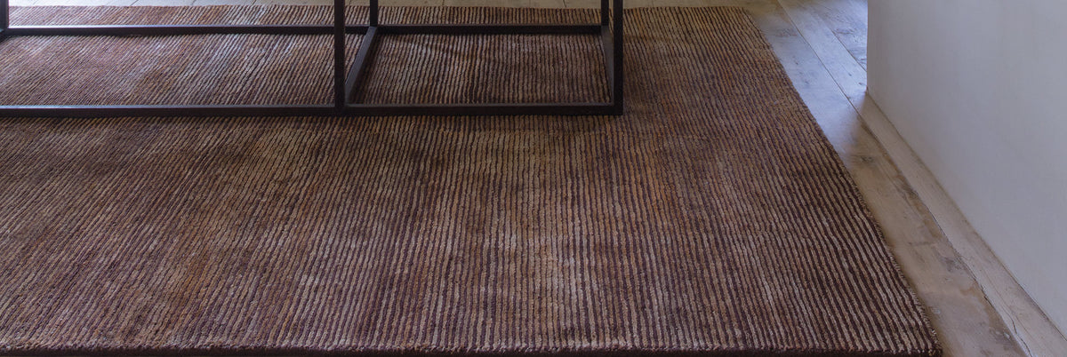 Dune Hand Knotted Rug by Ligne Pure, showing closeup view of dune hand knotted rug in live shot.