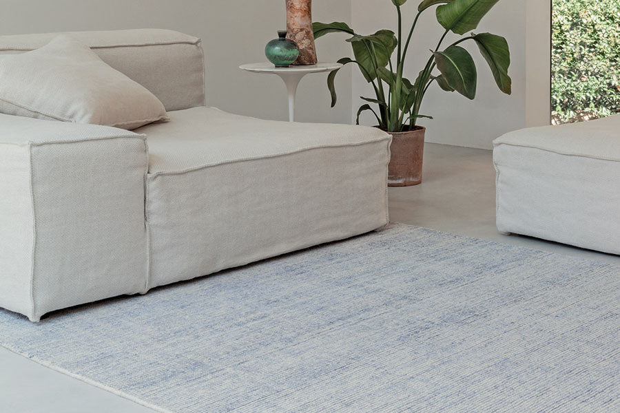 Oat Hand Woven Rug by Ligne Pure, showing oat hand woven rug in live shot.
