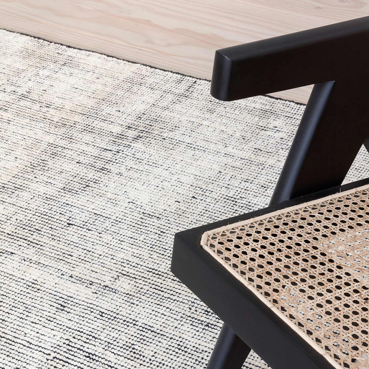 Oat Hand Woven Rug by Ligne Pure, showing oat hand woven rug in live shot.