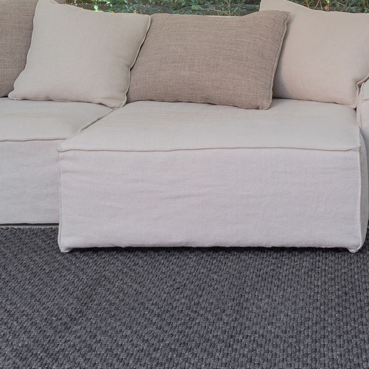 Rhythm Hand Woven Rug by Ligne Pure, showing rhythm hand woven rug in the live shot.